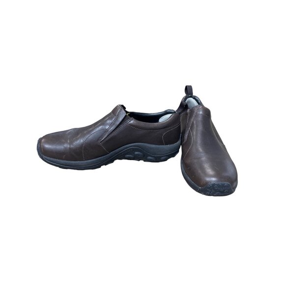 Merrell Mens brown leather slip on comfort casual loafers Sz 13 SKU 9650 - Picture 2 of 15